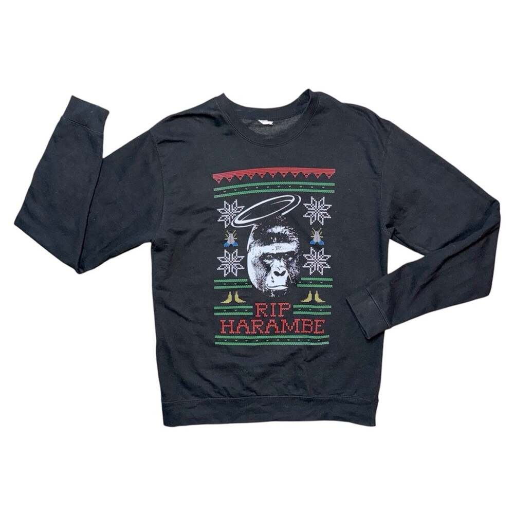 INDEPENDENT TRADING CO. Men’s Black ‘RIP HARAMBE’ Long Sleeve Sweatshirt
